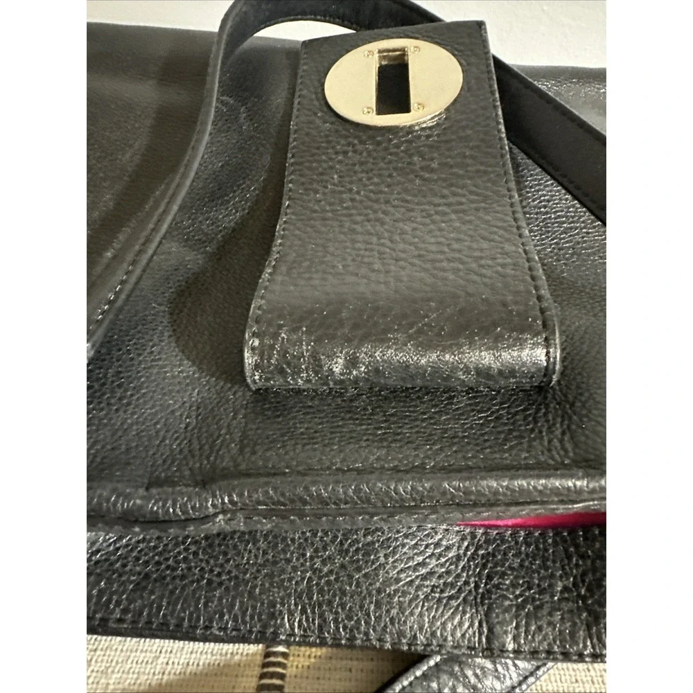 Kate Spade New York Black Town Road Elena Leather Shoulder Bag‎ Tote Gold Chain